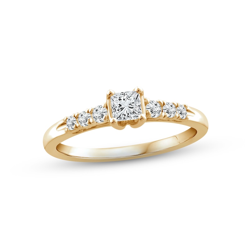 Main Image 1 of Now + Forever Diamond Engagement Ring 3/8 ct tw Princess & Round-cut 14K Yellow Gold