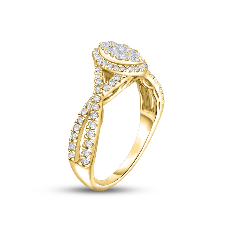 Main Image 2 of Now + Forever Multi-Diamond Engagement Ring 1/2 ct tw Round-cut 14K Yellow Gold