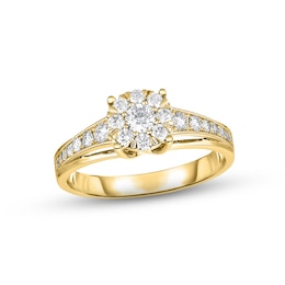 Now + Forever Diamond Engagement Ring 1/2 ct tw Round-cut 14K Yellow Gold