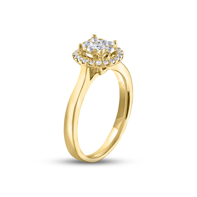 Main Image 2 of Now + Forever Multi-Diamond Engagement Ring 3/8 ct tw Round-cut 14K Yellow Gold