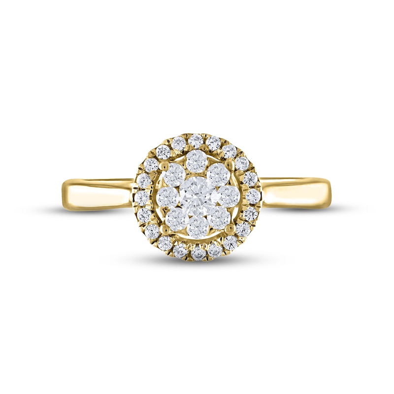 Main Image 3 of Now + Forever Multi-Diamond Engagement Ring 3/8 ct tw Round-cut 14K Yellow Gold