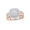 Multi-Diamond Engagement Ring 1 ct tw Round & Baguette-cut 10K Rose Gold