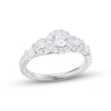 Diamond Three-Stone Engagement Ring 1 ct tw Round & Baguette-cut 14K White Gold