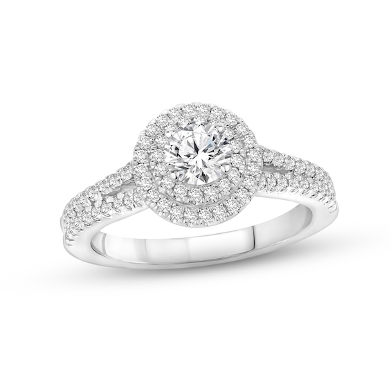 Kay Diamond Halo Engagement Ring 1 ct tw Round-cut 14K White Gold