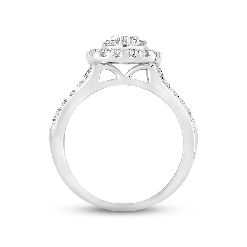 Multi-Diamond Engagement Ring 1 ct tw Round-cut 14K White Gold