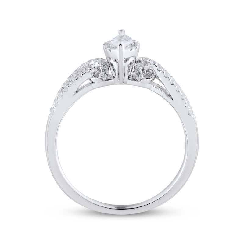 Main Image 2 of Now + Forever Diamond Engagement Ring 1/2 ct tw Marquise & Round-cut 14K White Gold