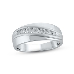 Men's Lab-Created Diamonds by KAY Wedding Band 1/2 ct tw Round-cut 14K White Gold