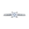 Thumbnail Image 2 of Diamond Engagement Ring 3/4 ct tw Princess & Round-cut 14K White Gold