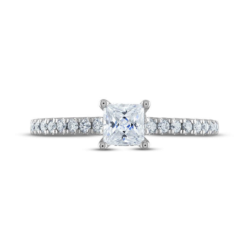 Diamond Engagement Ring 3/4 ct tw Princess & Round-cut 14K White Gold