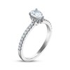 Thumbnail Image 1 of Diamond Engagement Ring 3/4 ct tw Pear & Round-cut 14K White Gold