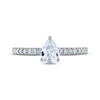 Thumbnail Image 2 of Diamond Engagement Ring 3/4 ct tw Pear & Round-cut 14K White Gold