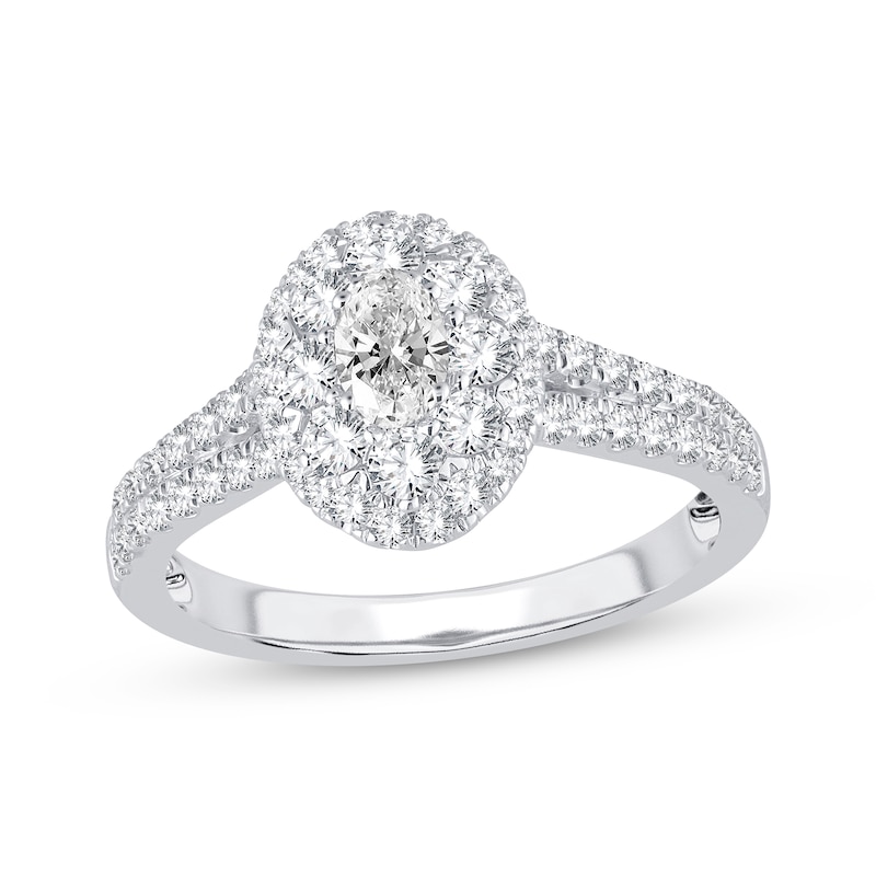 Main Image 1 of Now + Forever Diamond Engagement Ring 1 ct tw Oval & Round-cut 14K White Gold
