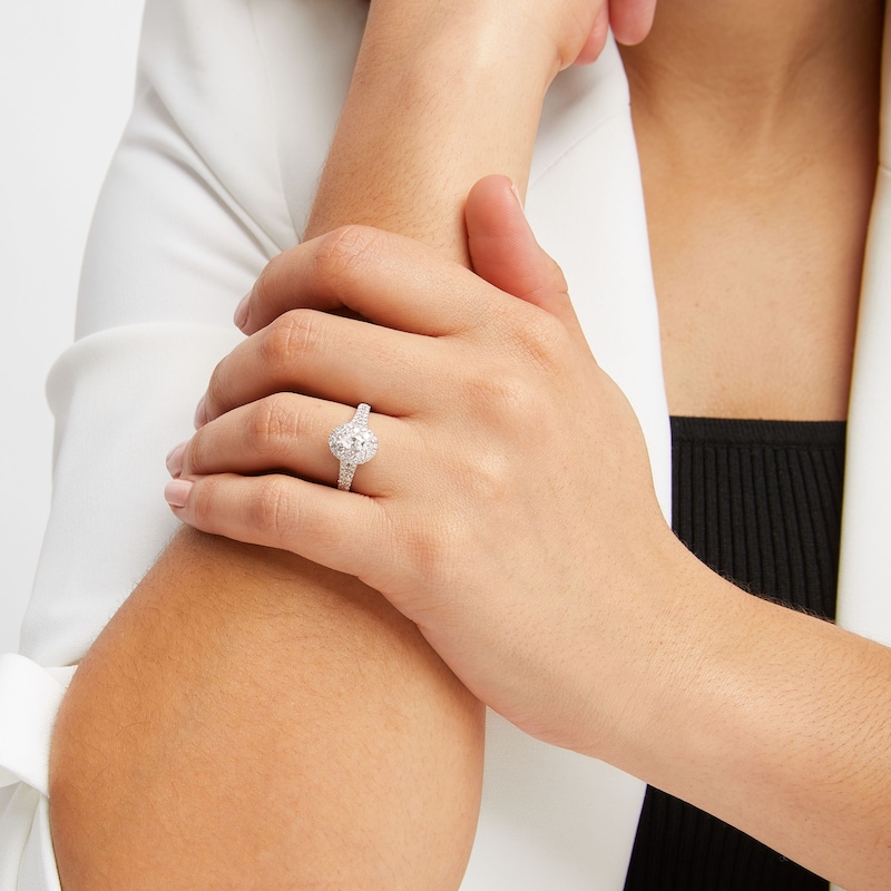 Main Image 4 of Now + Forever Diamond Engagement Ring 1 ct tw Oval & Round-cut 14K White Gold