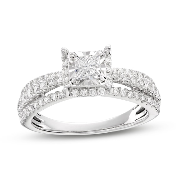 Now + Forever Princess-Cut Diamond Engagement Ring 1 ct tw 14K White Gold