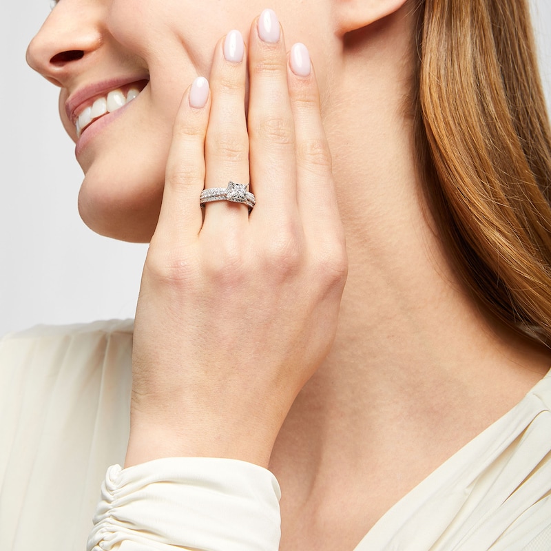 Main Image 3 of Now + Forever Diamond Engagement Ring 1 ct tw Princess & Round-cut 14K White Gold