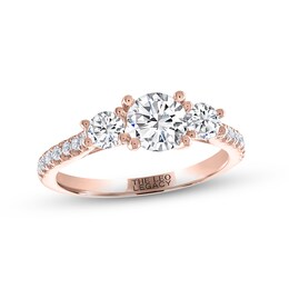 THE LEO Legacy Lab-Created Diamond Three-Stone Engagement Ring 1-1/2 ct tw 14K Rose Gold