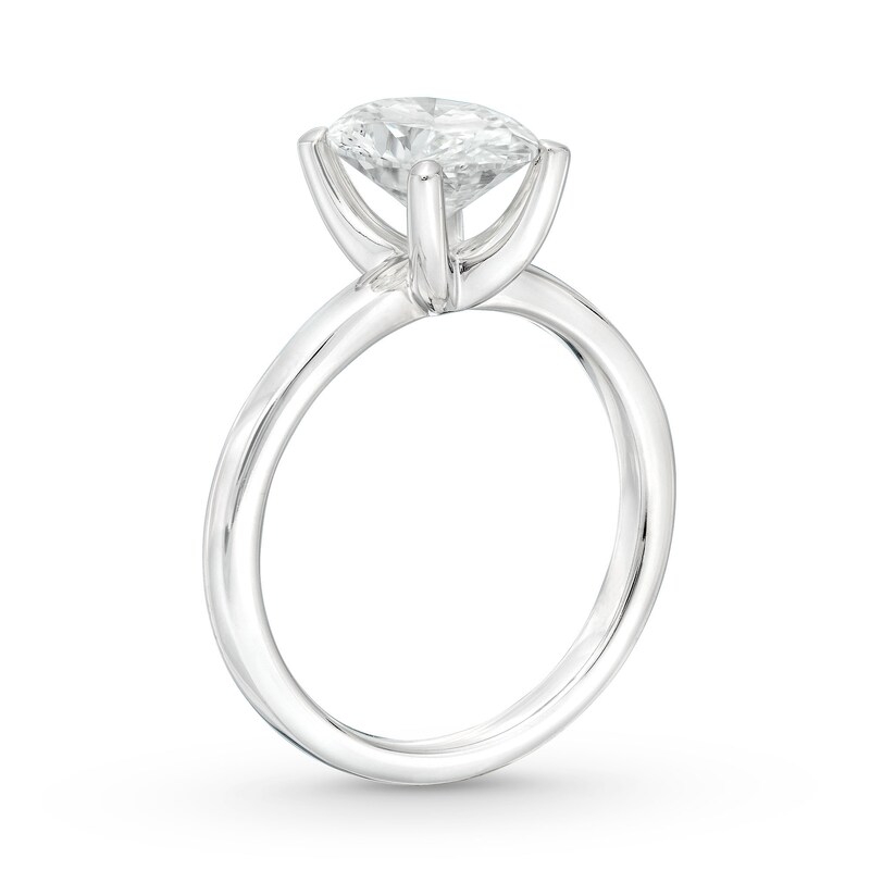 Lab-Created Diamonds by KAY Oval-Cut Solitaire Engagement Ring 2 ct tw 14K White Gold