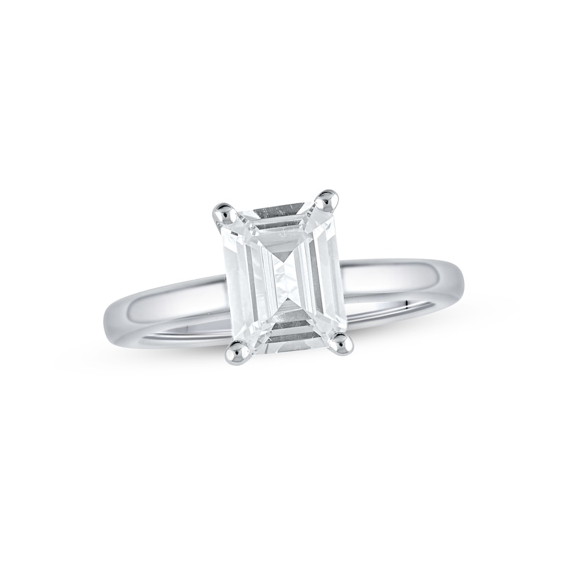 Lab-Created Diamonds by KAY Emerald-Cut Solitaire Engagement Ring 2 ct tw 14K White Gold