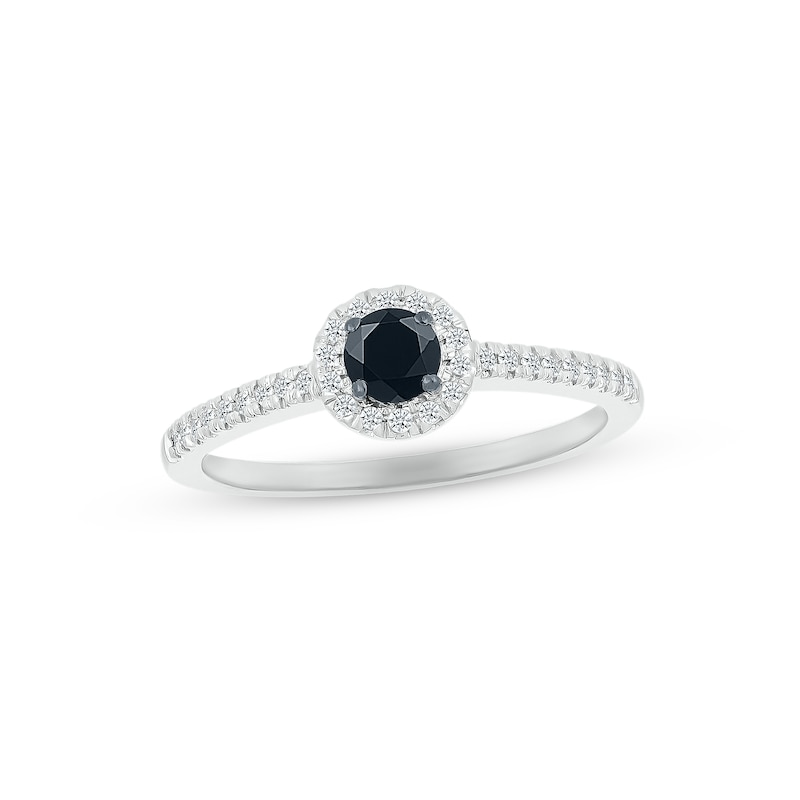 Main Image 3 of Now + Forever Black & White Diamond Bridal Set 1/2 ct tw Round-cut 10K White Gold