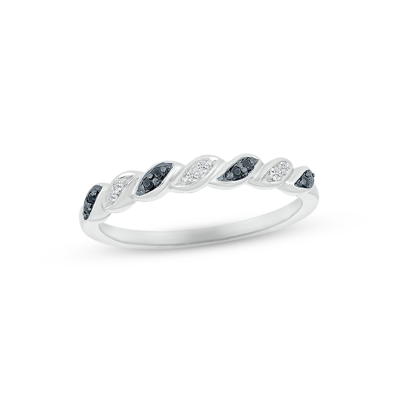 Main Image 4 of Now + Forever Black & White Diamond Bridal Set 1/2 ct tw Round-cut 10K White Gold