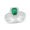 Thumbnail Image 0 of Emerald & Diamond Bridal Set 3/8 ct tw Emerald & Round-cut 10K White Gold