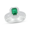 Thumbnail Image 1 of Now + Forever Emerald & Diamond Bridal Set 3/8 ct tw Emerald & Round-cut 10K White Gold