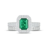 Thumbnail Image 1 of Emerald & Diamond Bridal Set 3/8 ct tw Emerald & Round-cut 10K White Gold