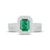 Thumbnail Image 2 of Now + Forever Emerald & Diamond Bridal Set 3/8 ct tw Emerald & Round-cut 10K White Gold