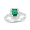 Thumbnail Image 2 of Emerald & Diamond Bridal Set 3/8 ct tw Emerald & Round-cut 10K White Gold
