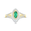 Thumbnail Image 2 of Now + Forever Emerald & Diamond Bridal Set 1/5 ct tw Marquise & Round-cut 10K Yellow Gold