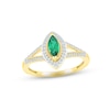 Emerald & Diamond Bridal Set 1/5 ct tw Marquise & Round-cut 10K Yellow Gold