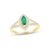 Thumbnail Image 3 of Now + Forever Emerald & Diamond Bridal Set 1/5 ct tw Marquise & Round-cut 10K Yellow Gold