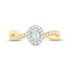 Diamond Halo Engagement Ring 1/2 ct tw Oval & Round-cut 14K Yellow Gold