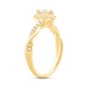 Thumbnail Image 1 of Diamond Halo Engagement Ring 3/8 ct tw Princess & Round-cut 14K Yellow Gold