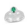 Thumbnail Image 0 of Emerald & Diamond Bridal Set 1/3 ct tw Oval & Round-cut 10K White Gold