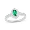 Thumbnail Image 2 of Emerald & Diamond Bridal Set 1/3 ct tw Oval & Round-cut 10K White Gold
