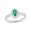 Thumbnail Image 3 of Now + Forever Emerald & Diamond Bridal Set 1/3 ct tw Oval & Round-cut 10K White Gold