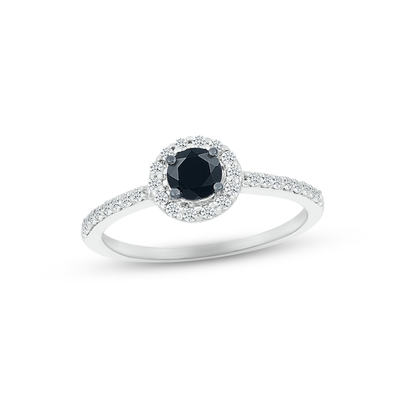 Main Image 3 of Now + Forever Black & White Diamond Bridal Set 3/4 ct tw Round-cut 10K White Gold