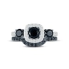 Thumbnail Image 2 of Memories Moments Magic Black & White Diamond Bridal Set 1-3/8 ct tw Round-cut 10K White Gold