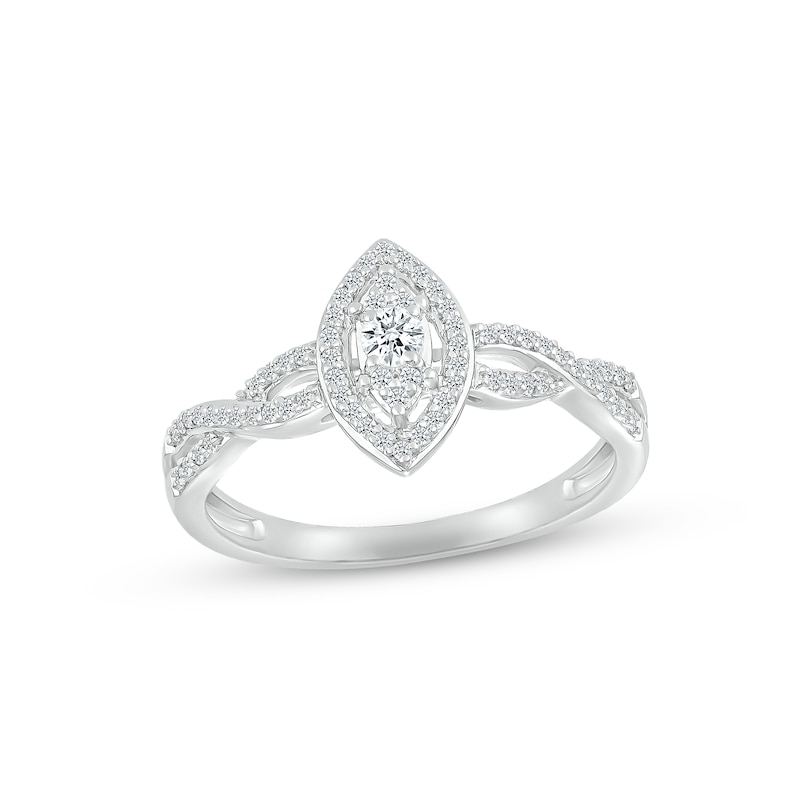 Main Image 3 of Now + Forever Multi- Diamond Center Bridal Set 1/3 ct tw Round-cut 10K White Gold