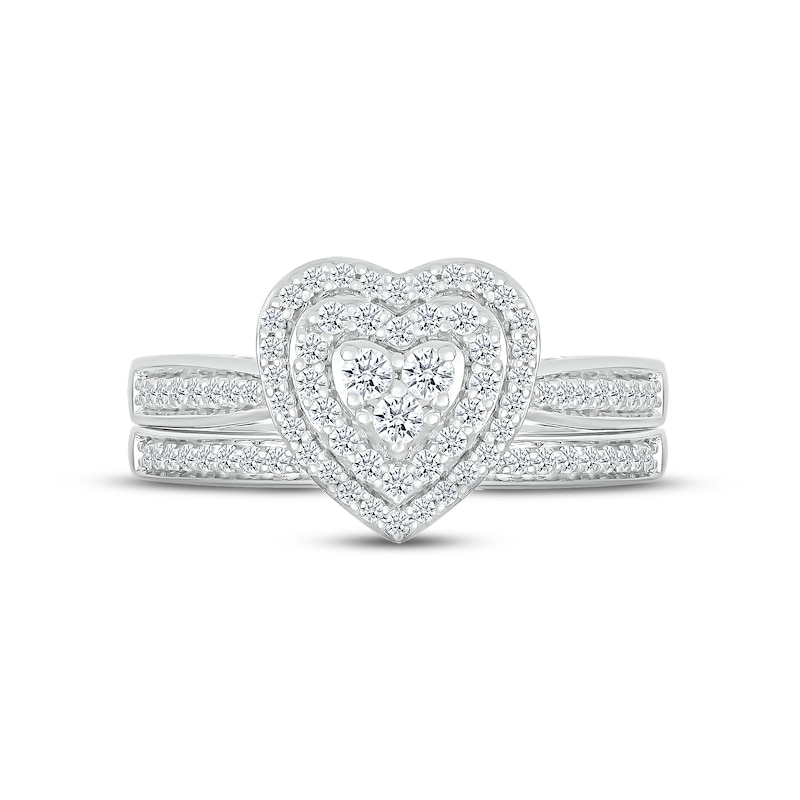 Main Image 2 of Now + Forever Multi-Diamond Center Bridal Set 1/2 ct tw Round-cut 10K White Gold