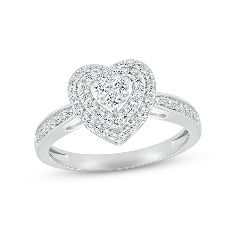 Main Image 3 of Now + Forever Multi-Diamond Center Bridal Set 1/2 ct tw Round-cut 10K White Gold