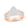 Thumbnail Image 1 of Now + Forever Multi-Diamond Center Bridal Set 1/2 ct tw Round-cut 10K Rose Gold