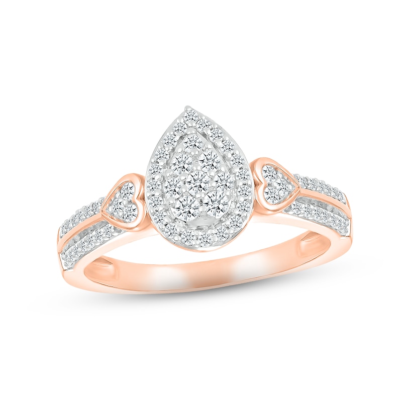 Main Image 3 of Now + Forever Multi-Diamond Center Bridal Set 1/2 ct tw Round-cut 10K Rose Gold
