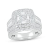 Thumbnail Image 1 of Now + Forever Multi-Diamond Center Bridal Set 1-1/2 ct tw Round & Baguette-cut 10K White Gold