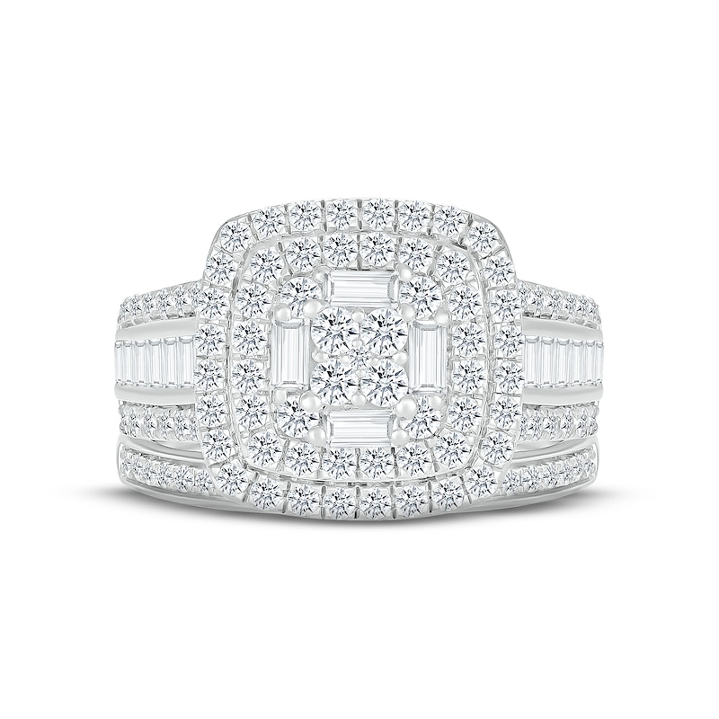 Main Image 2 of Now + Forever Multi-Diamond Center Bridal Set 1-1/2 ct tw Round & Baguette-cut 10K White Gold