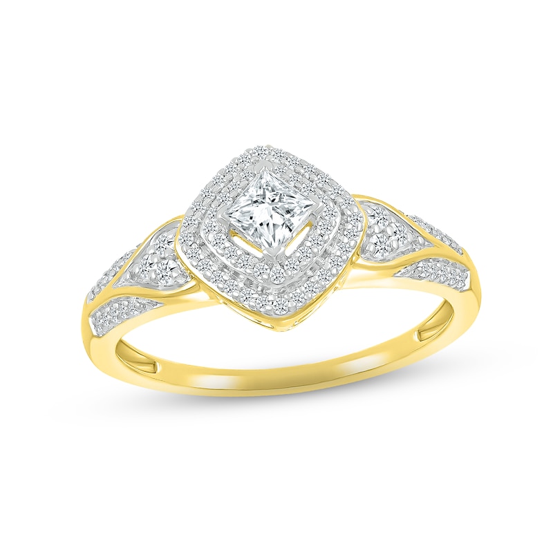 Main Image 3 of Now + Forever Diamond Bridal Set 1/2 ct tw Princess & Round-cut 10K Yellow Gold