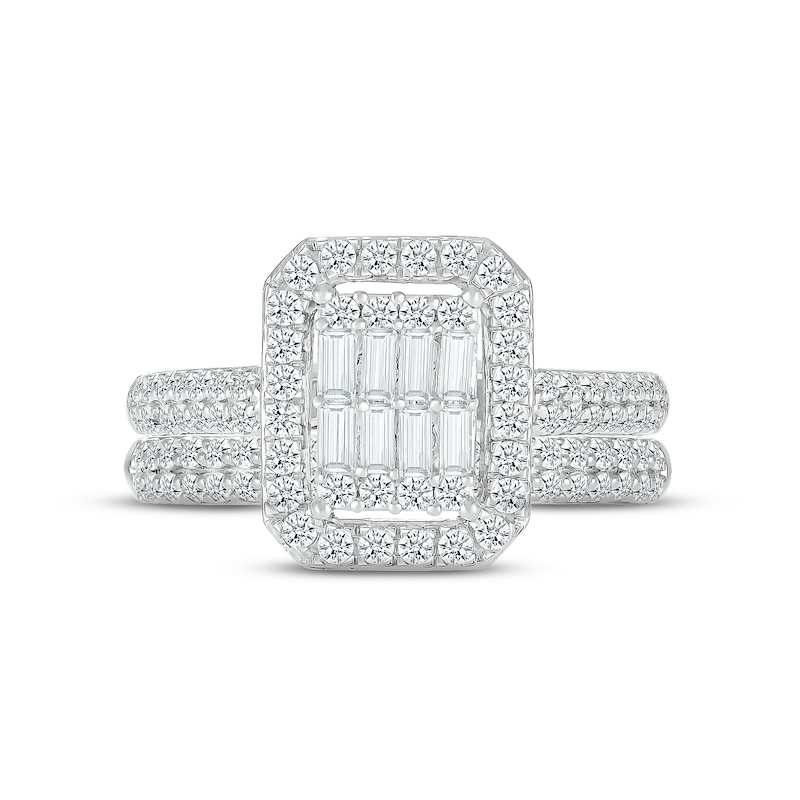 Main Image 2 of Now + Forever Multi-Diamond Center Bridal Set 1 ct tw Baguette & Round-cut 10K White Gold