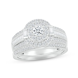 Now + Forever Diamond Bridal Set 1 ct tw Round & Baguette-cut 10K White Gold