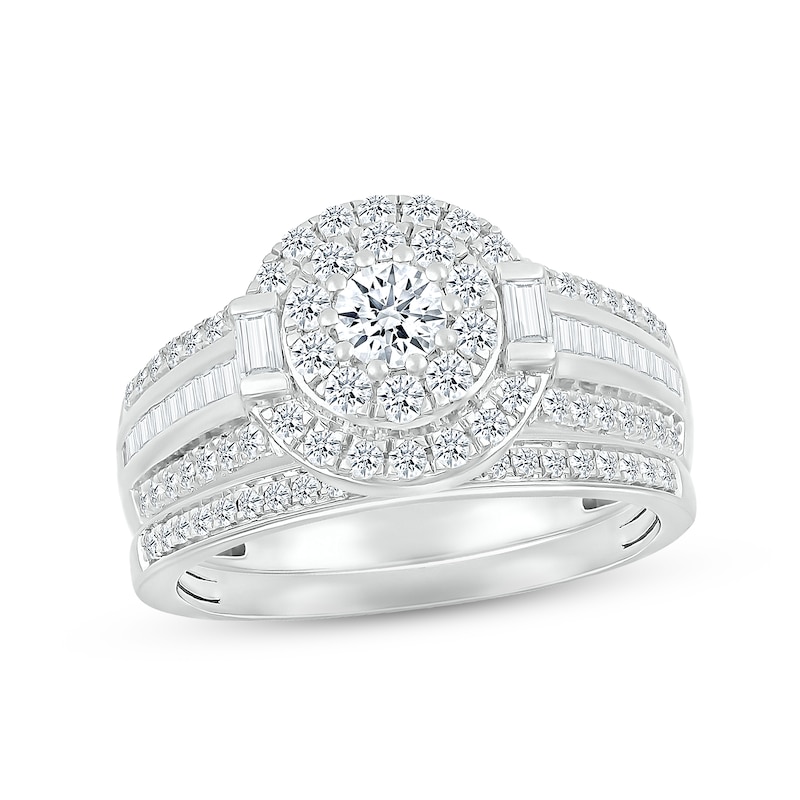 Main Image 1 of Now + Forever Diamond Bridal Set 1 ct tw Round & Baguette-cut 10K White Gold